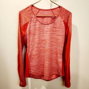 ATHLETA Chic Red Long Sleeve Coral  Women's Top Size M